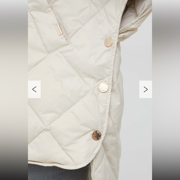 NWOT Mos Mosh Aubrey Diamond Down Poncho in Birch Packable Lightweight Jacket - Picture 4 of 16